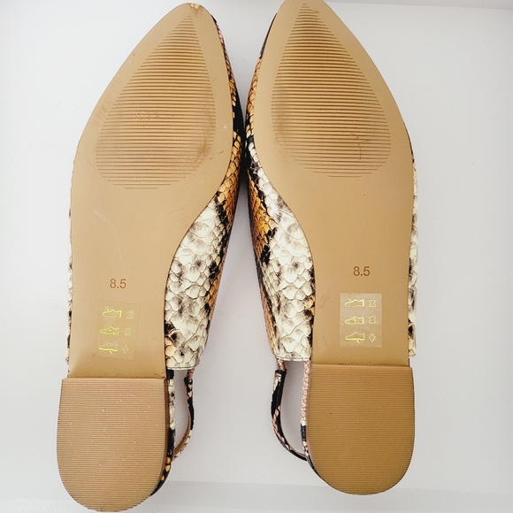 MADEWELL Leather Snakeprint Slingback Flats - Picture 5 of 8